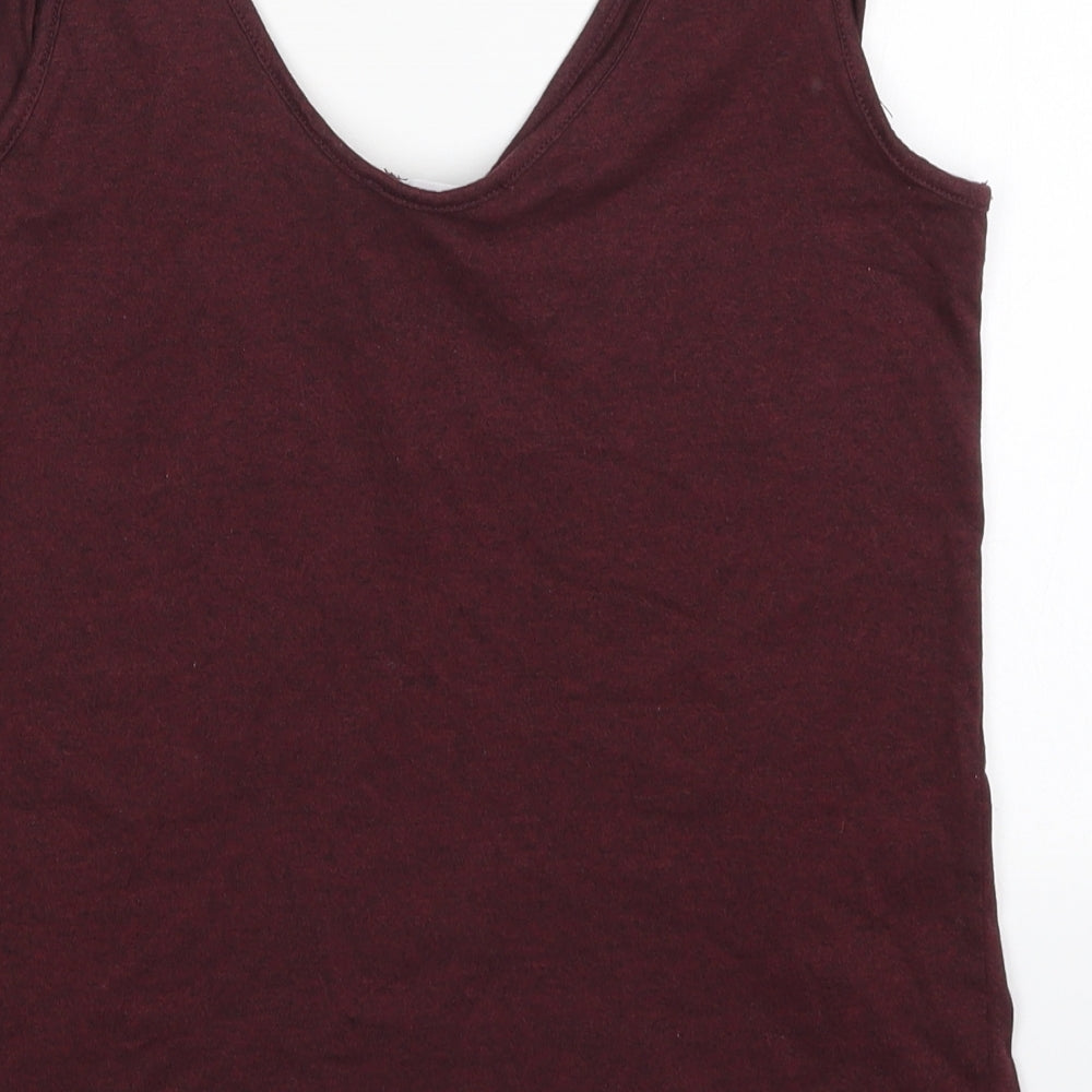 Red Herrind Womens Red  Cotton Basic Tank Size 12 Scoop Neck - Burgundy