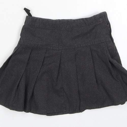 NEXT Girls Grey  Polyester Pleated Skirt Size 3 Years  Regular Zip