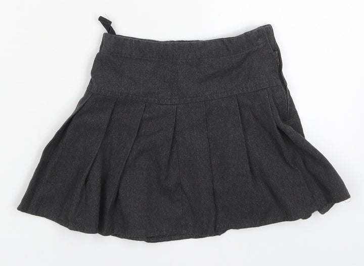 NEXT Girls Grey  Polyester Pleated Skirt Size 3 Years  Regular Zip