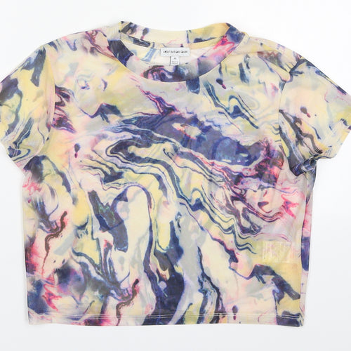 Light Before Dark Womens Multicoloured  Polyester Basic T-Shirt Size M Crew Neck - Abstract