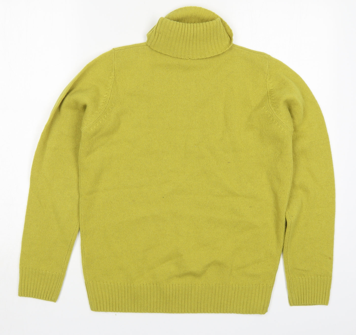 Isle Womens Green Roll Neck  Wool Pullover Jumper Size 10