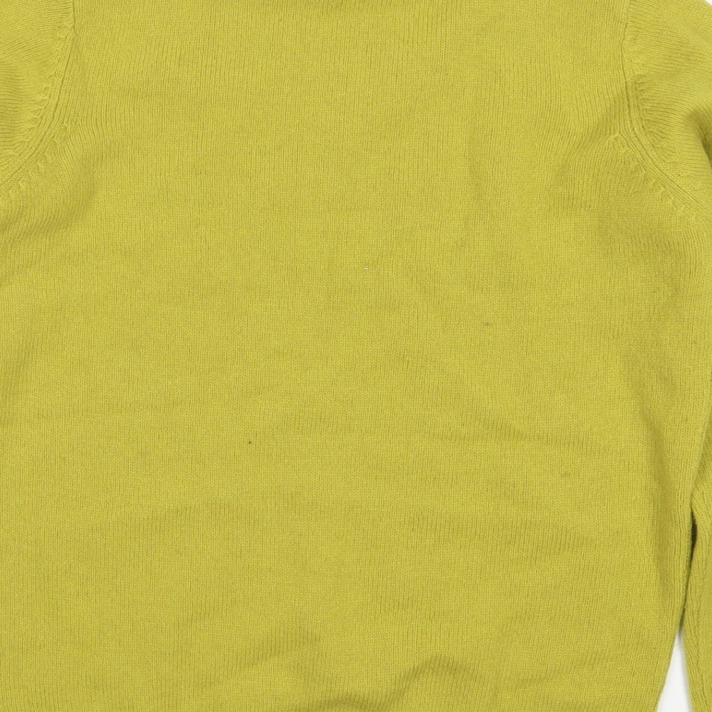 Isle Womens Green Roll Neck  Wool Pullover Jumper Size 10