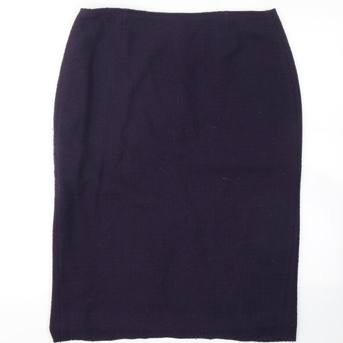 Aria Womens Blue  Polyamide Straight & Pencil Skirt Size 12   Zip