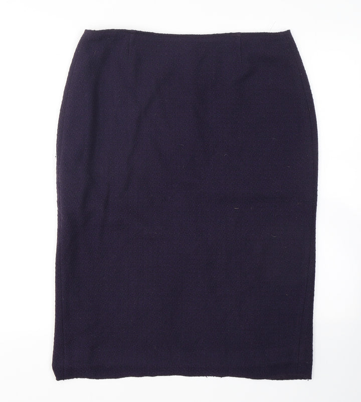 Aria Womens Blue Polyamide Straight & Pencil Skirt Size 12 Zip
