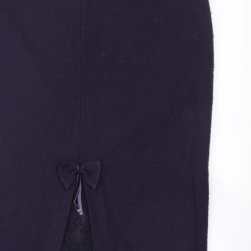 Aria Womens Blue  Polyamide Straight & Pencil Skirt Size 12   Zip