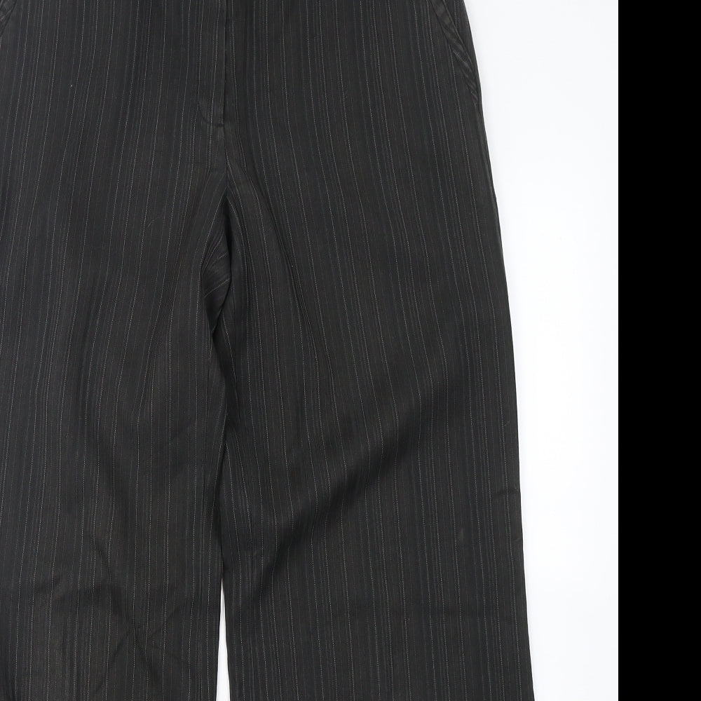 NEXT Womens Brown Striped Polyester Dress Pants Trousers Size 10 L28 in Regular Button