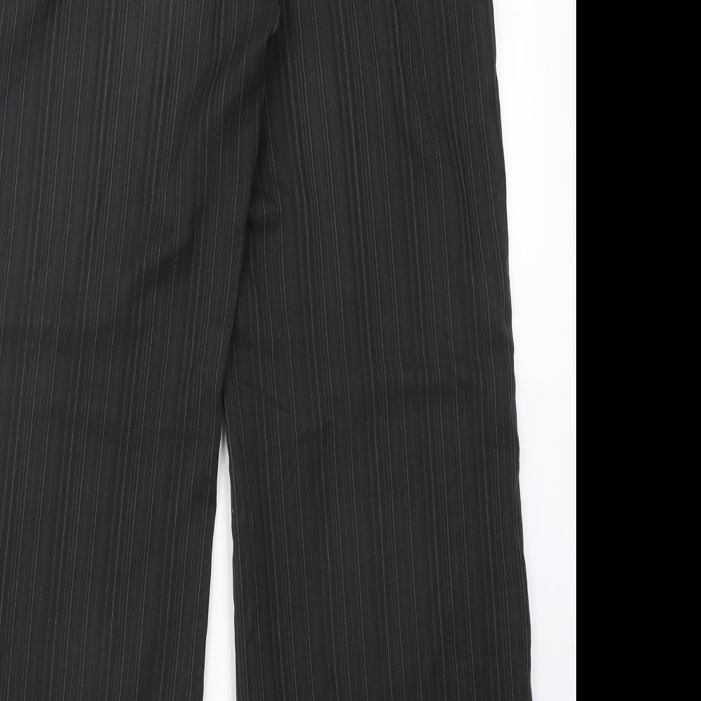 NEXT Womens Brown Striped Polyester Dress Pants Trousers Size 10 L28 in Regular Button