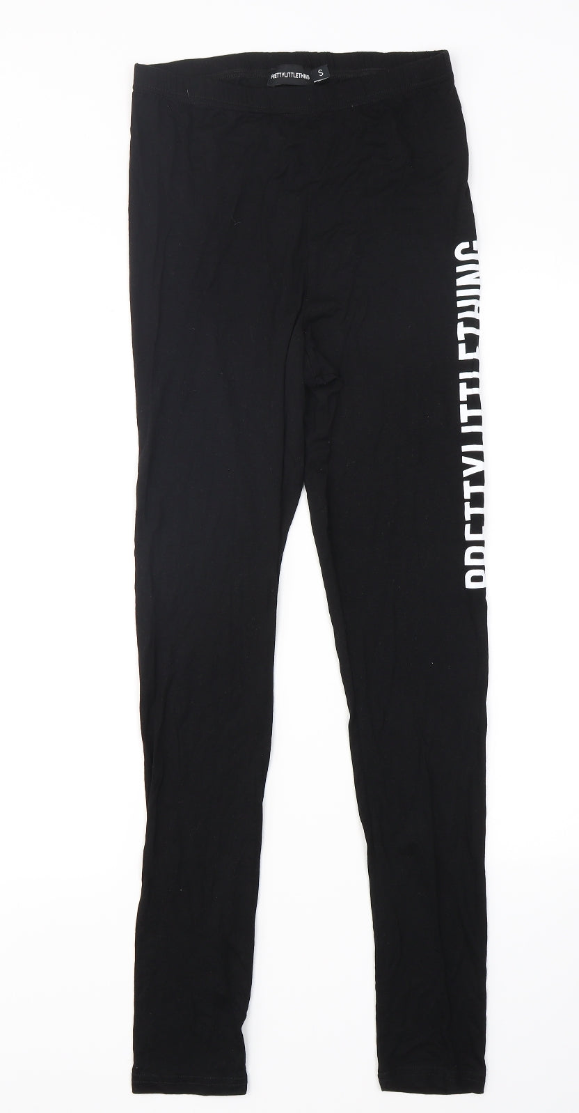 PRETTYLITTLETHING Womens Black  Viscose Capri Leggings Size S L28 in