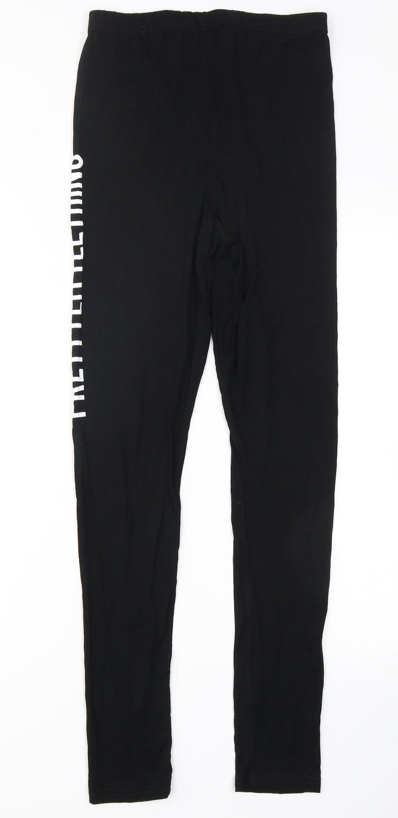 PRETTYLITTLETHING Womens Black  Viscose Capri Leggings Size S L28 in