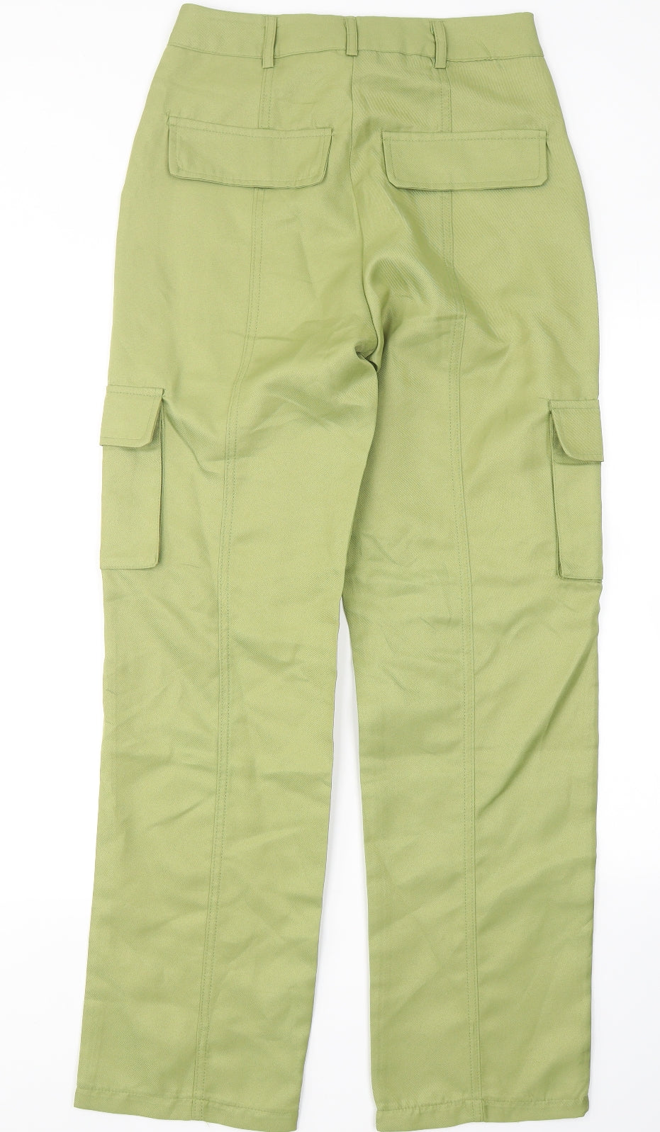 Missy Empire Womens Green  Polyester Cargo Trousers Size 8 L30 in Regular Hook & Eye