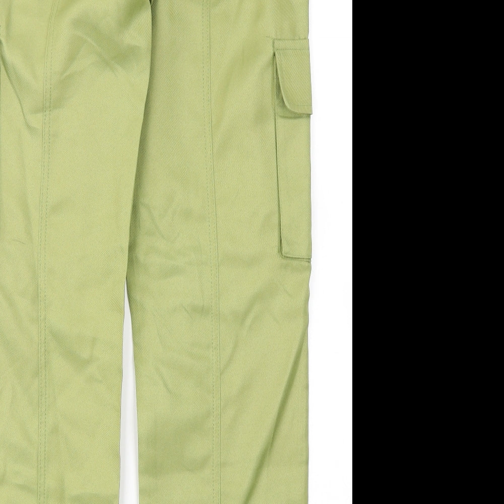 Missy Empire Womens Green  Polyester Cargo Trousers Size 8 L30 in Regular Hook & Eye