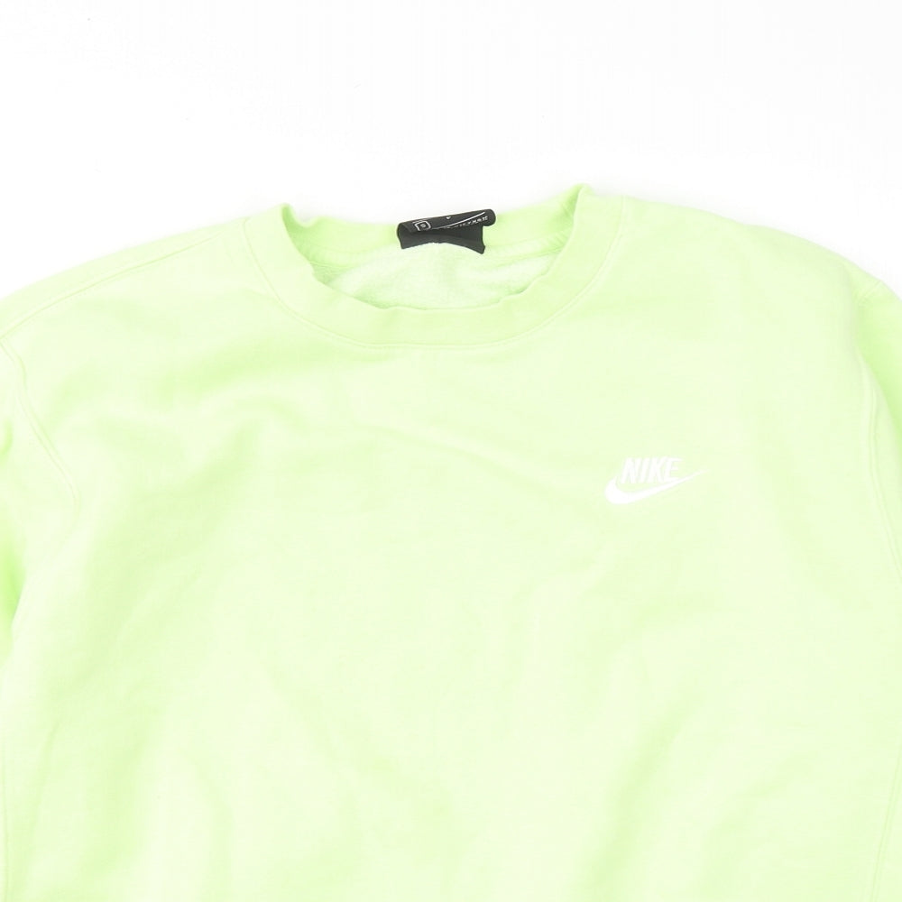 Nike Womens Green  Cotton Pullover Sweatshirt Size S