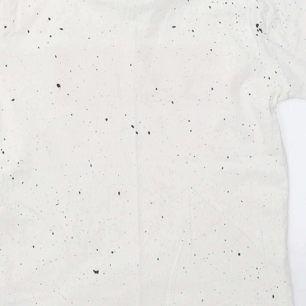 NEXT Boys White Spotted Cotton Basic T-Shirt Size 9 Years Crew Neck  - Gamer