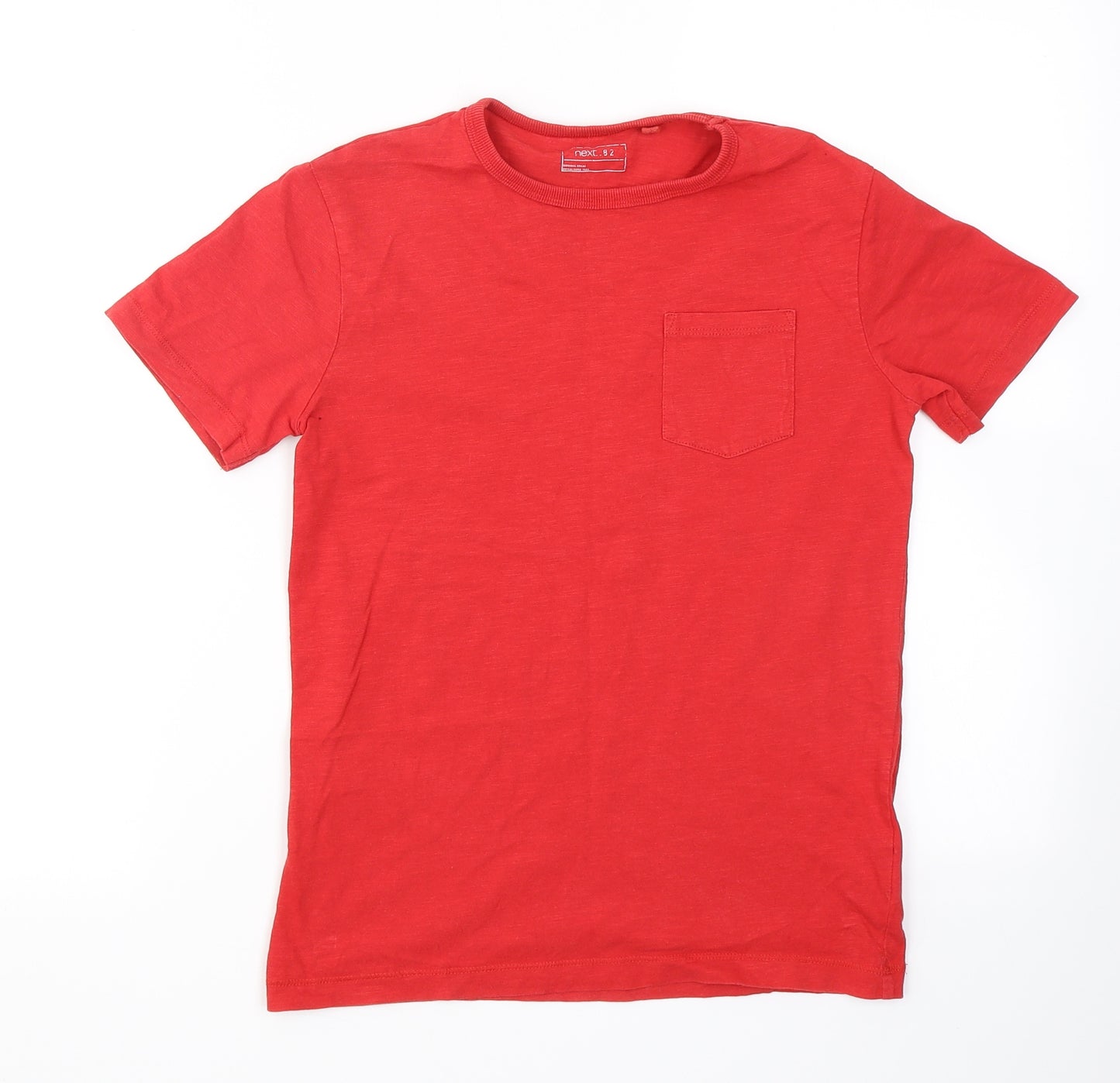 NEXT Boys Red  Cotton Basic T-Shirt Size 10 Years Crew Neck  - Chest Pocket