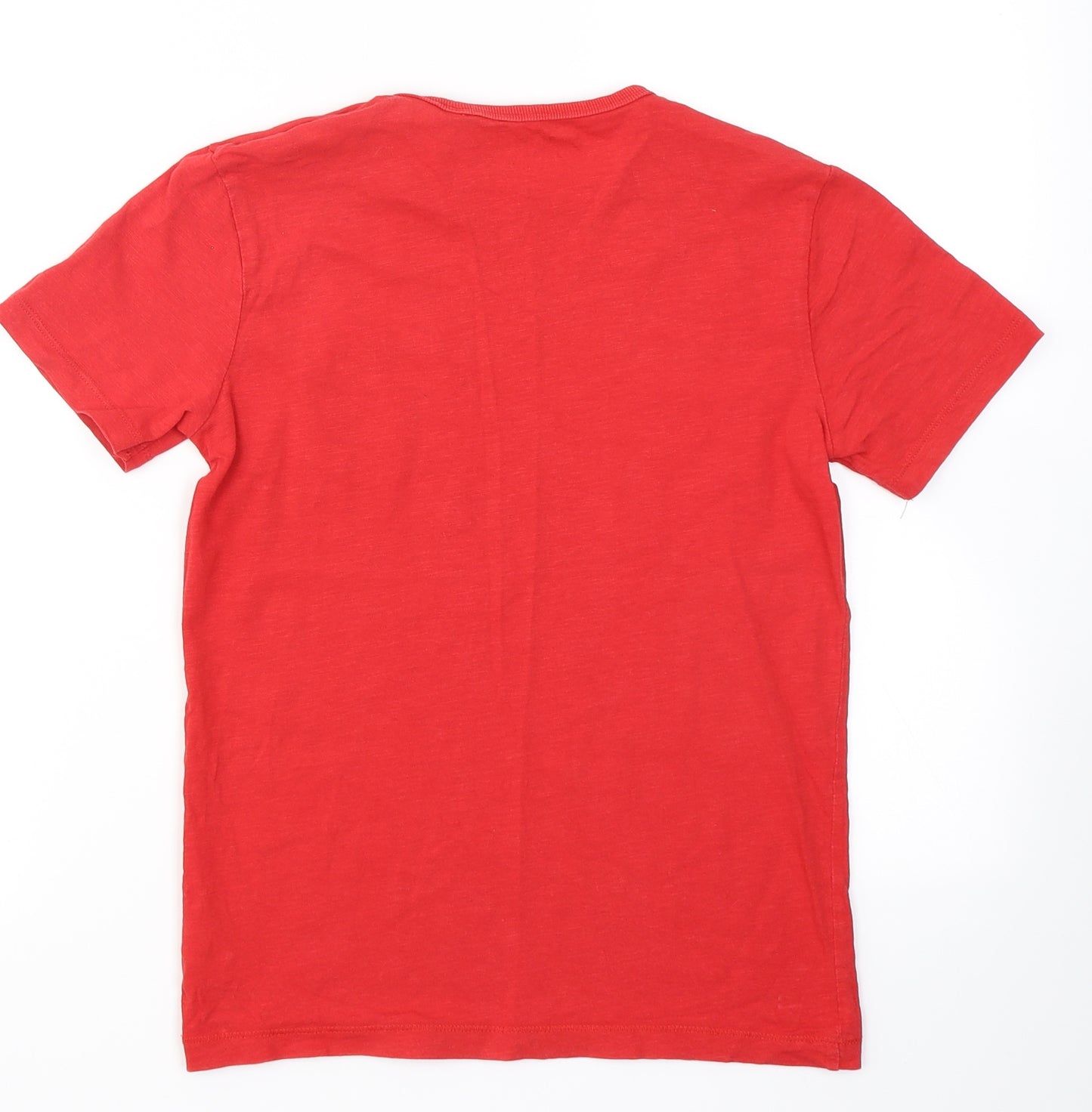 NEXT Boys Red  Cotton Basic T-Shirt Size 10 Years Crew Neck  - Chest Pocket