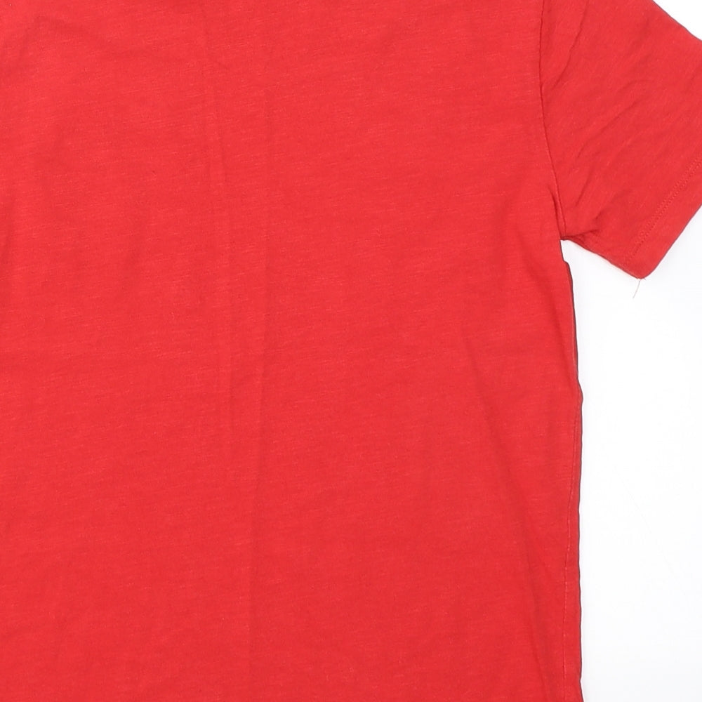NEXT Boys Red  Cotton Basic T-Shirt Size 10 Years Crew Neck  - Chest Pocket
