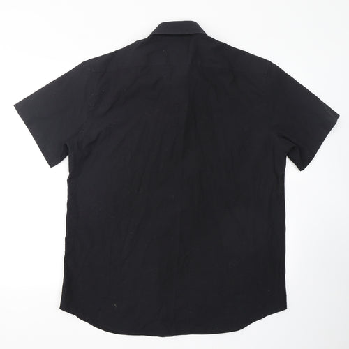 Taylor & Wright Mens Black  Polyester  Dress Shirt Size 16.5 Collared Button