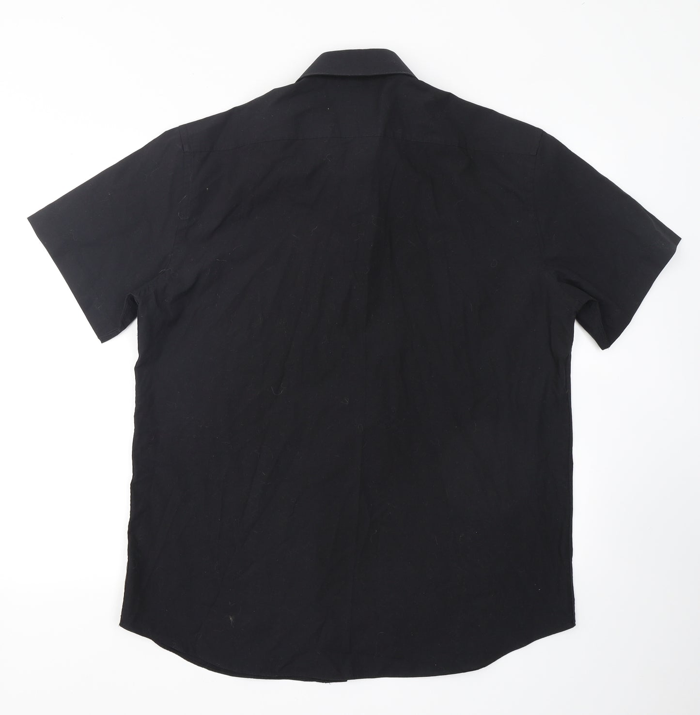 Taylor & Wright Mens Black  Polyester  Dress Shirt Size 16.5 Collared Button