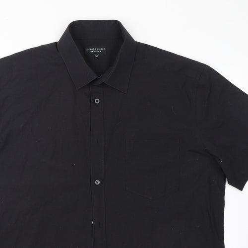 Taylor & Wright Mens Black  Polyester  Dress Shirt Size 16.5 Collared Button