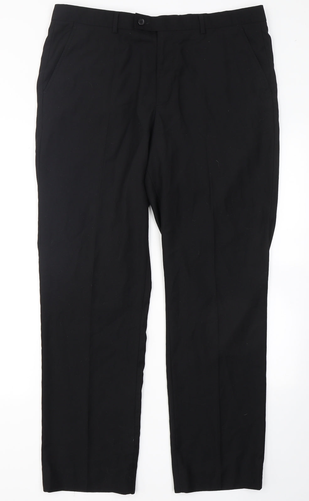 Taylor & Wright Mens Black  Polyester Dress Pants Trousers Size 36 in L31 in Regular Hook & Eye