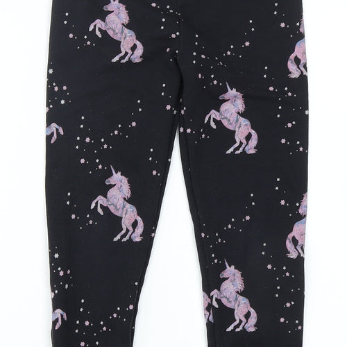 TU Girls Black Spotted Cotton Jegging Trousers Size 9 Months  Regular  - Unicorn