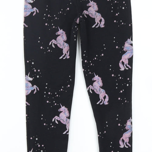 TU Girls Black Spotted Cotton Jegging Trousers Size 9 Months  Regular  - Unicorn