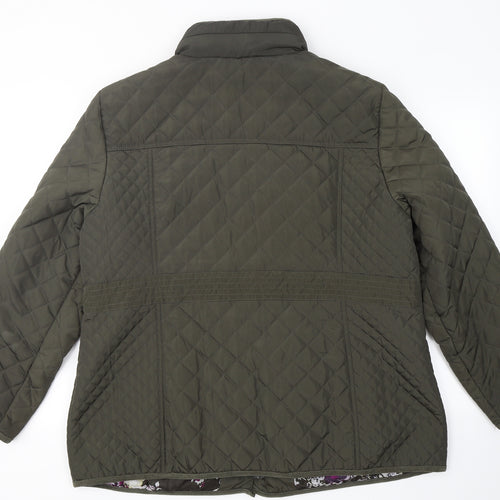 Bonmarché Womens Green Argyle/Diamond  Pea Coat Coat Size 22  Zip