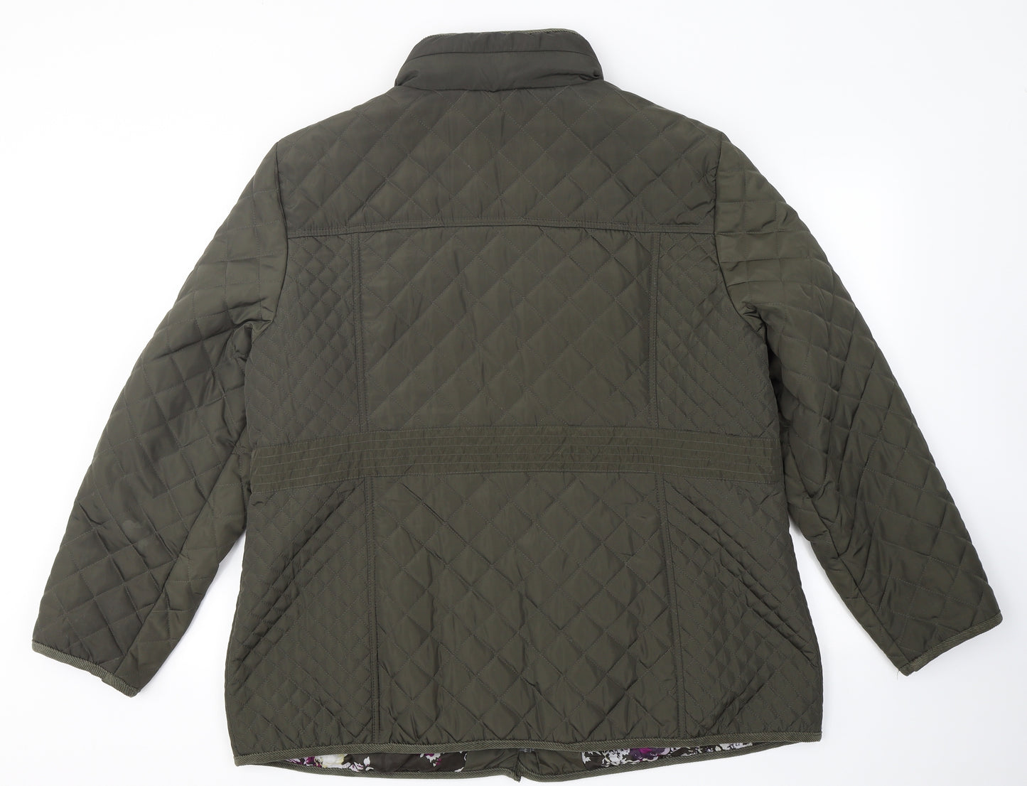 Bonmarché Womens Green Argyle/Diamond  Pea Coat Coat Size 22  Zip