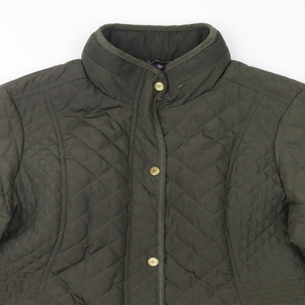 Bonmarché Womens Green Argyle/Diamond  Pea Coat Coat Size 22  Zip