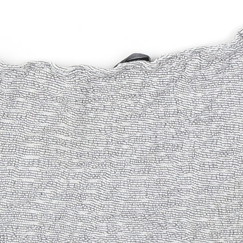 Atmosphere Womens Grey Striped Viscose Cropped T-Shirt Size 14 Off the Shoulder