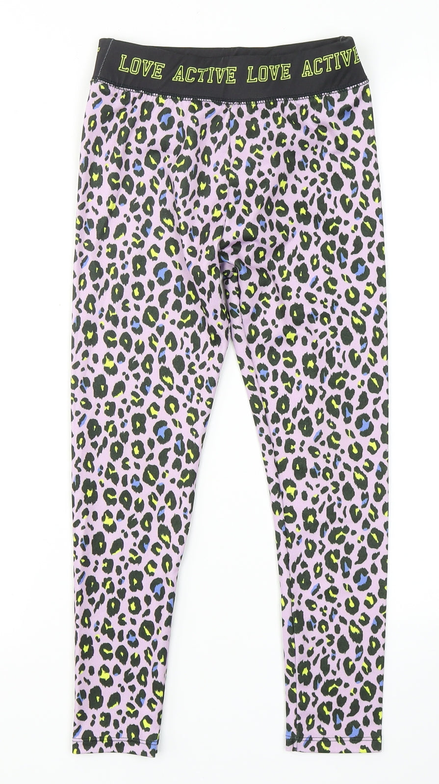 V by Very Girls Purple Animal Print Polyester Sweatpants Trousers Size 8 Years  Regular  - Athletic Leggings
