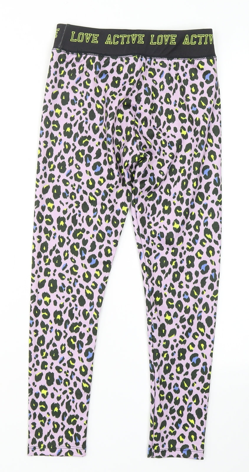 V by Very Girls Purple Animal Print Polyester Sweatpants Trousers Size 8 Years  Regular  - Athletic Leggings