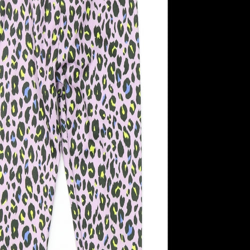 V by Very Girls Purple Animal Print Polyester Sweatpants Trousers Size 8 Years  Regular  - Athletic Leggings