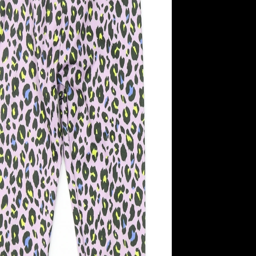 V by Very Girls Purple Animal Print Polyester Sweatpants Trousers Size 8 Years  Regular  - Athletic Leggings