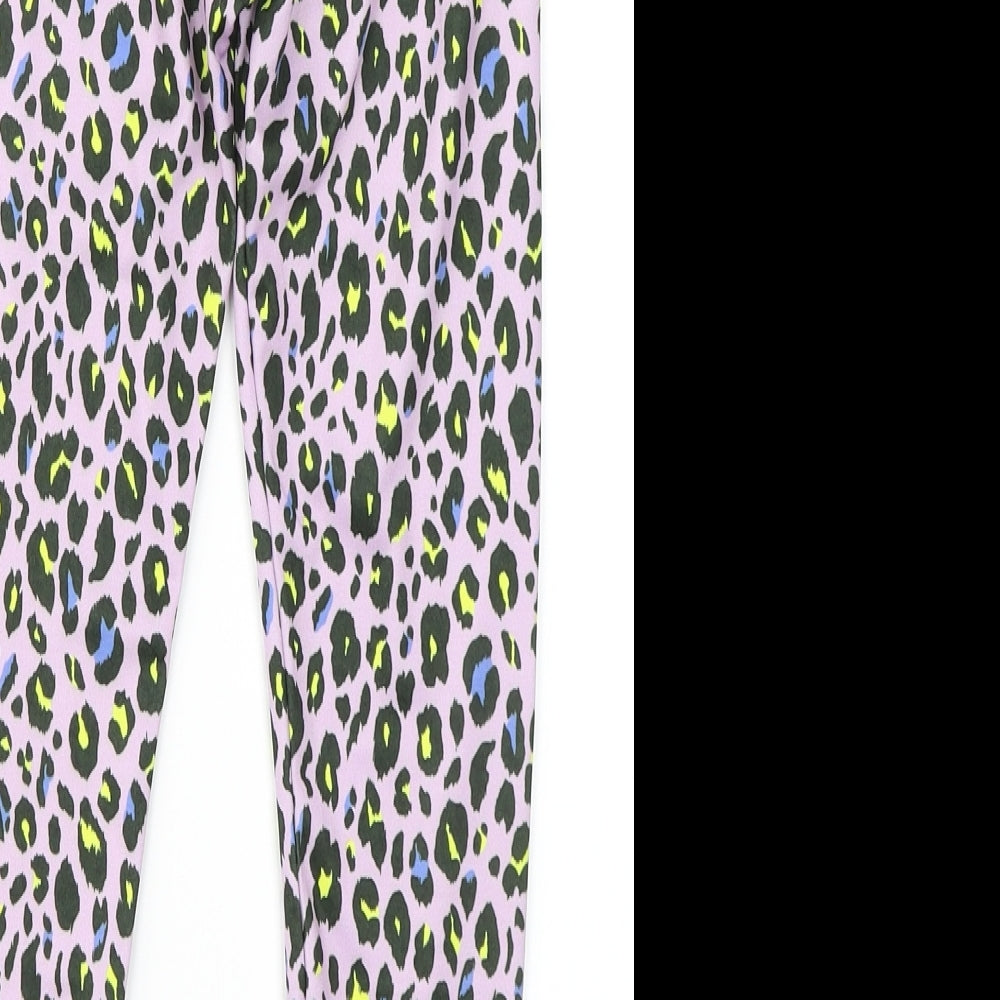 V by Very Girls Purple Animal Print Polyester Sweatpants Trousers Size 8 Years  Regular  - Athletic Leggings