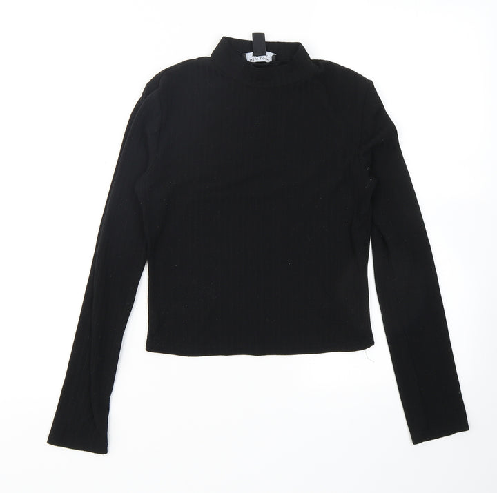 915 Generation Girls Black  Polyester Cropped T-Shirt Size 12-13 Years Crew Neck