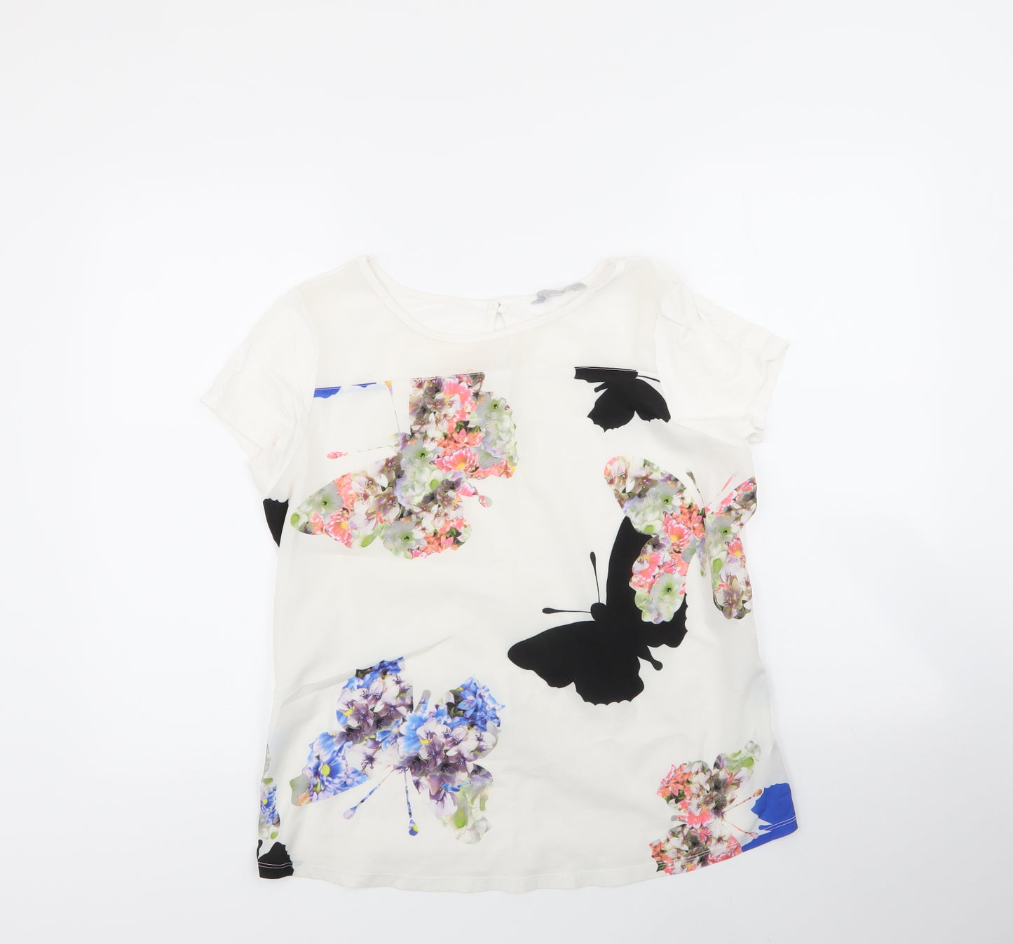 Debenhams Mens Multicoloured Floral Polyester  T-Shirt Size 14 Round Neck