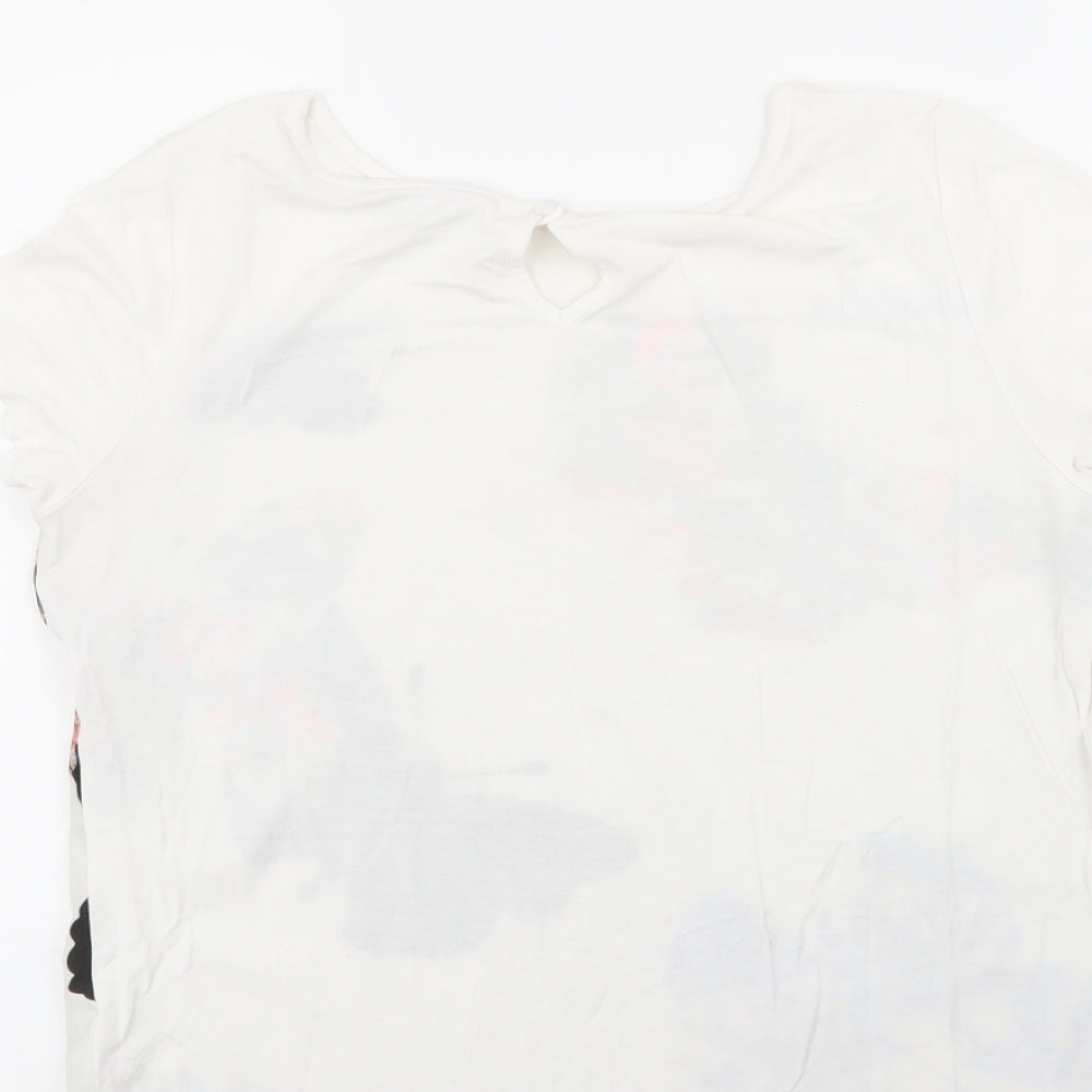 Debenhams Mens Multicoloured Floral Polyester  T-Shirt Size 14 Round Neck