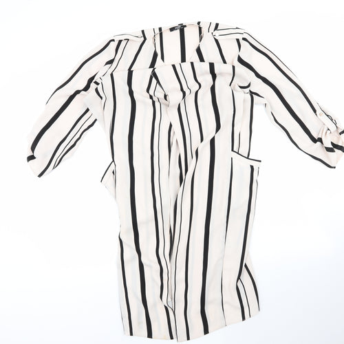 walis Womens Multicoloured Round Neck Striped Polyester Cardigan Jumper Size 12