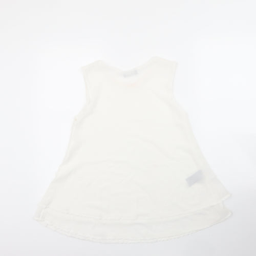 James Lakeland Womens White  Polyester Basic Blouse Size 10 Round Neck