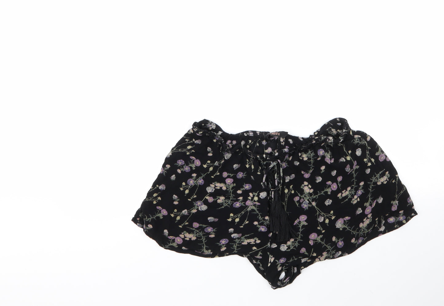 Faith Womens Multicoloured Floral Wool Cut-Off Shorts Size M L4 in Regular