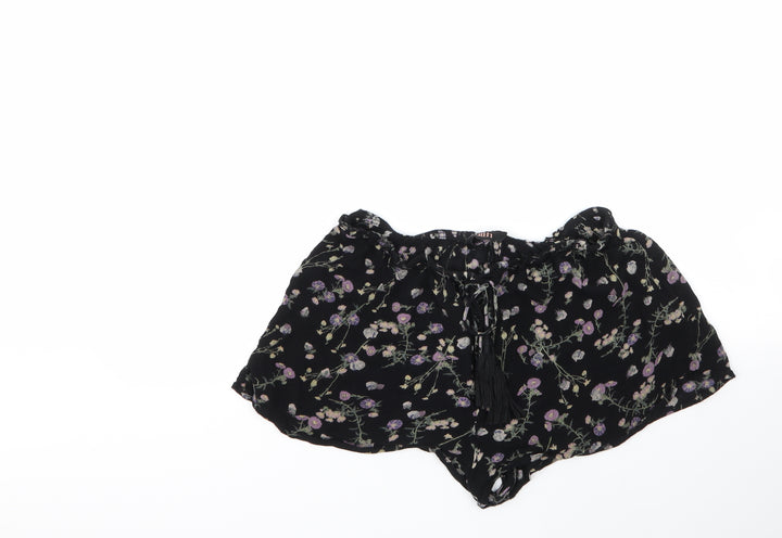 Faith Womens Multicoloured Floral Wool Cut-Off Shorts Size M L4 in Regular