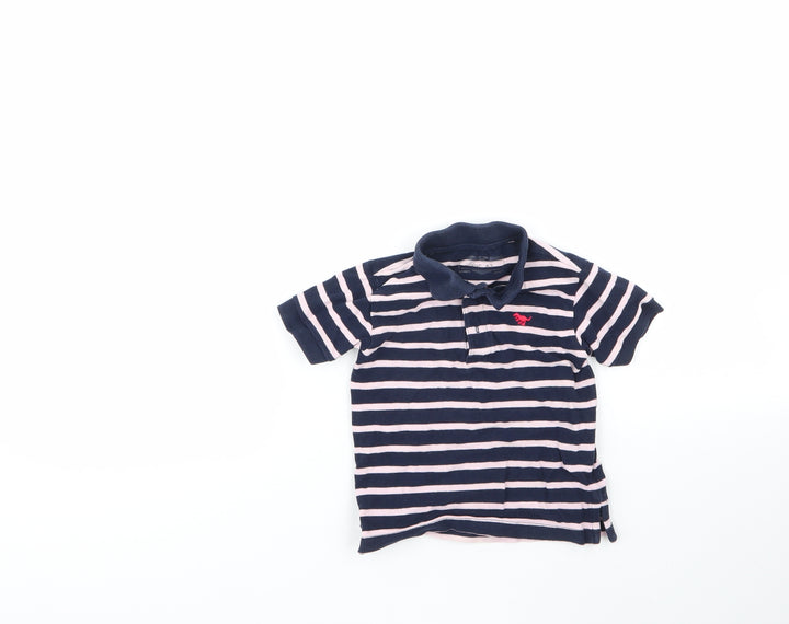 NEXT Baby Multicoloured Striped 100% Cotton Basic Polo Size 12-18 Months Collared