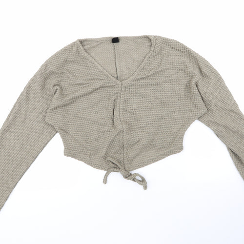 SheIn Womens Green Round Neck  Polyester Pullover Jumper Size M