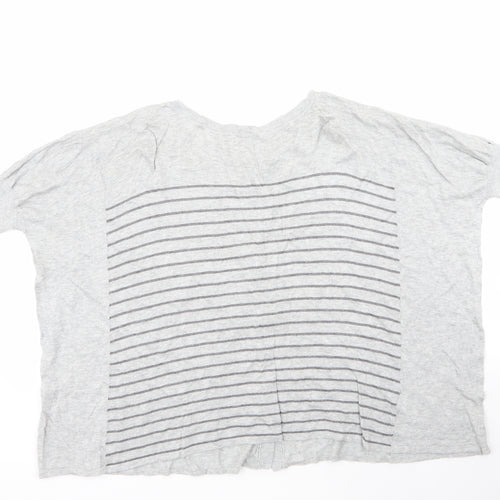 Atmosphere Womens Grey Roll Neck Striped Viscose Cardigan Jumper Size 12