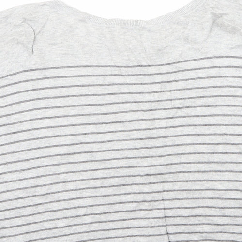 Atmosphere Womens Grey Roll Neck Striped Viscose Cardigan Jumper Size 12