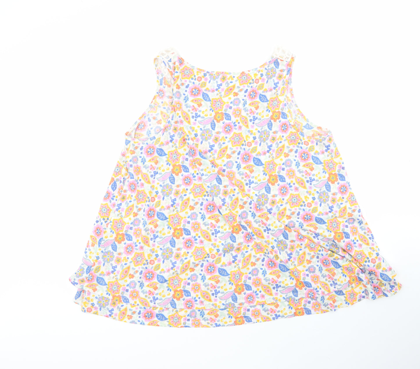 TU Womens Multicoloured Floral Polyester Basic Tank Size 22 Round Neck