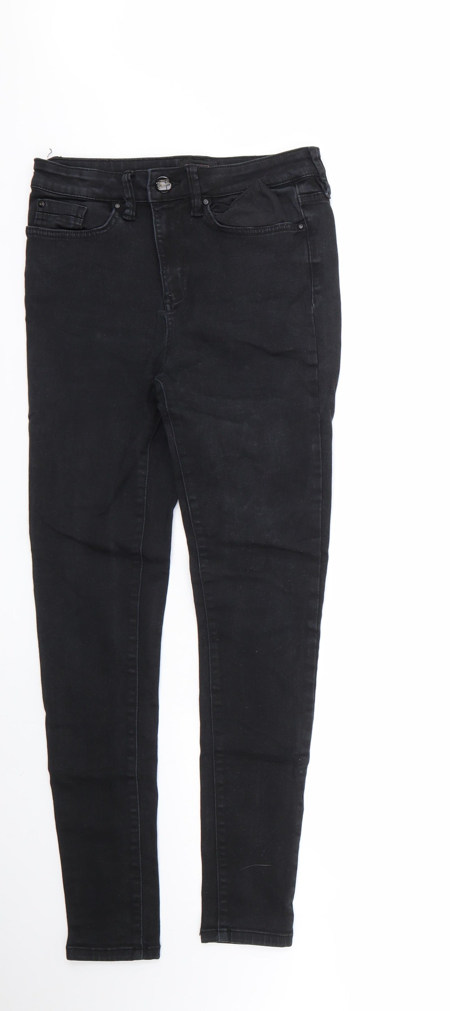 F&F Womens Black  Polyester Skinny Jeans Size 10 L26 in Regular