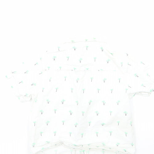 Matalan Boys Multicoloured Geometric 100% Cotton Basic Button-Up Size 4-5 Years Collared  - palm trees