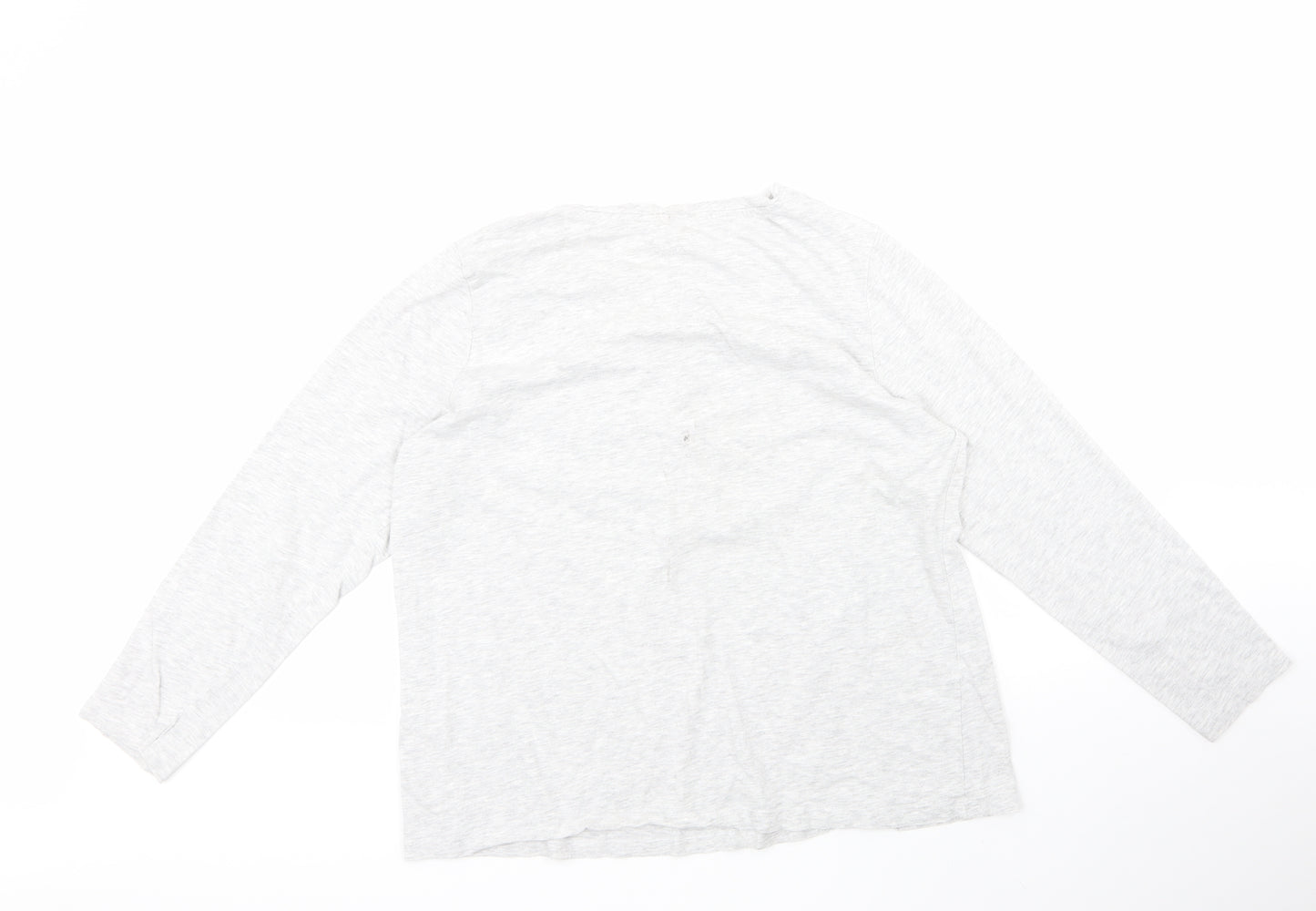 pretty Womens Grey Geometric Cotton Top Pyjama Top    - CHRISMTAS